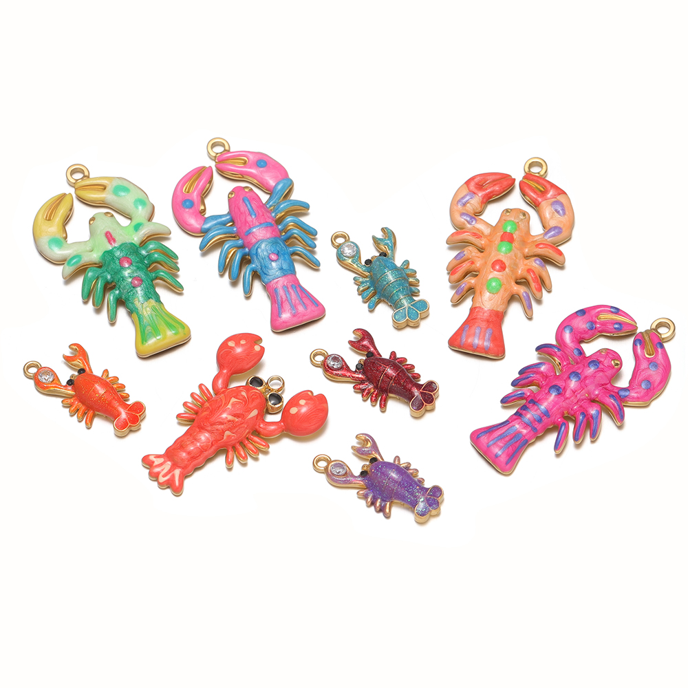 4 piezas de dijes de langosta  - Jewelry Making 4 Year Old reseña y precio