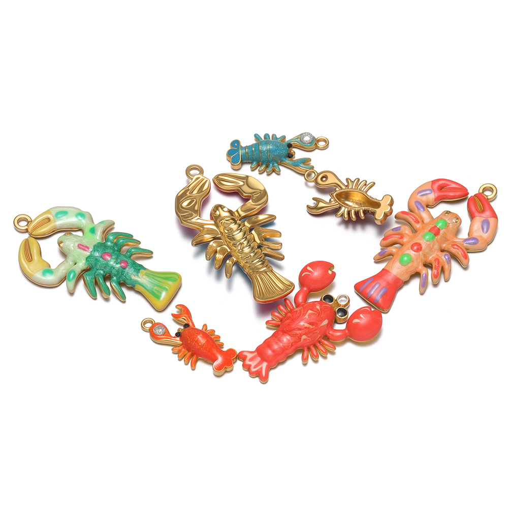 4 piezas de dijes de langosta  - Jewelry Making 4 Year Old reseña y precio